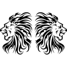 Lion V8 Stickers – Roaring Wildlife Silhouette Vinyl Decals (2-Pack)