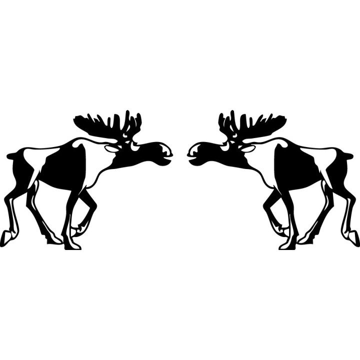 Moose Stickers V17 – Wildlife Silhouette Hunting Decals (2-Pack)