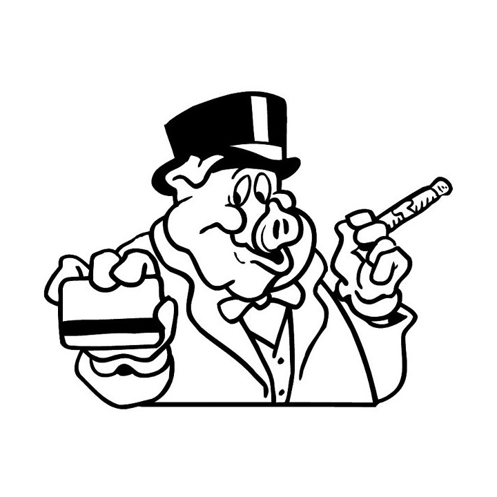 Rich Pig Stickers – Banker Pig Cigar Decals (2-Pack)