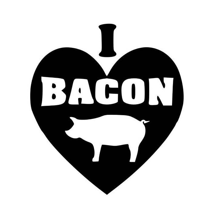 I Love Bacon Pig Stickers – Food Lover Decals (2-Pack)