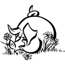 Pig Stickers – Farm Pig Wildflowers Decals (2-Pack)
