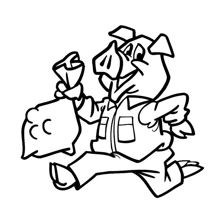 Cartoon Pig Postman Stickers – Farm Animal Decals (2-Pack)