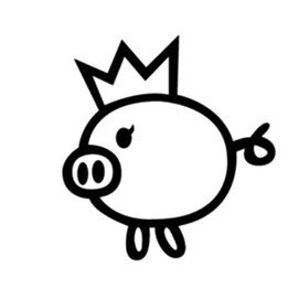 Crown Pig Stickers – Cute Cartoon Pig Decals (2-Pack)
