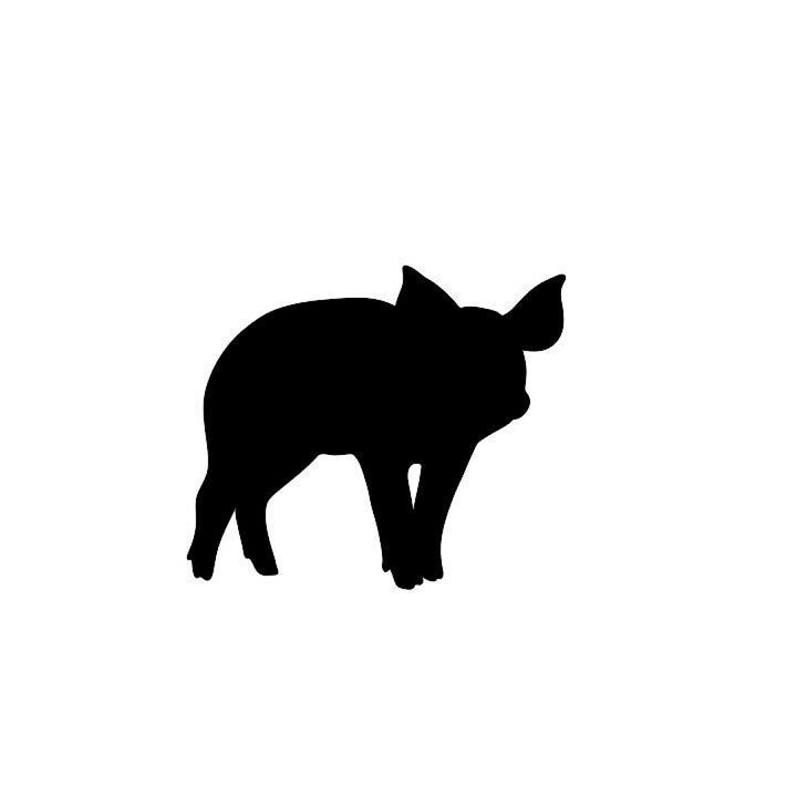 Piglet Silhouette Stickers – Farm Animal Decals (2-Pack)