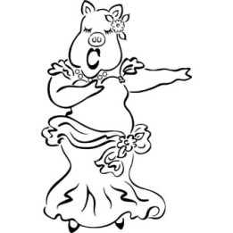Dancing Pig Stickers – Flamenco Cartoon Pig Decals (2-Pack)