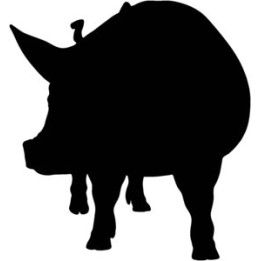 Pig Silhouette Stickers – Farm Animal Decals (2-Pack)