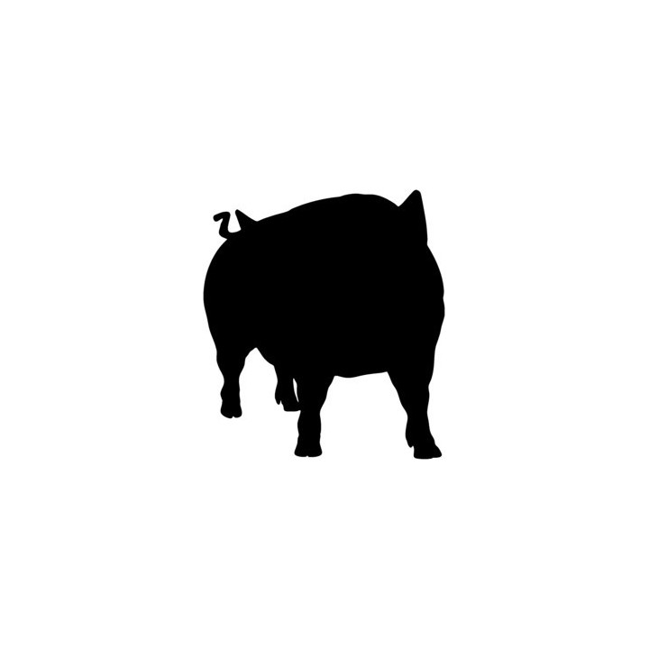 Pig Silhouette Stickers – Farm Animal Decals (2-Pack)
