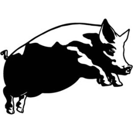 Pig Stickers – Running Pig Silhouette Decals (2-Pack)