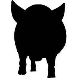 Pig Silhouette Stickers – Farm Animal Decals (2-Pack)
