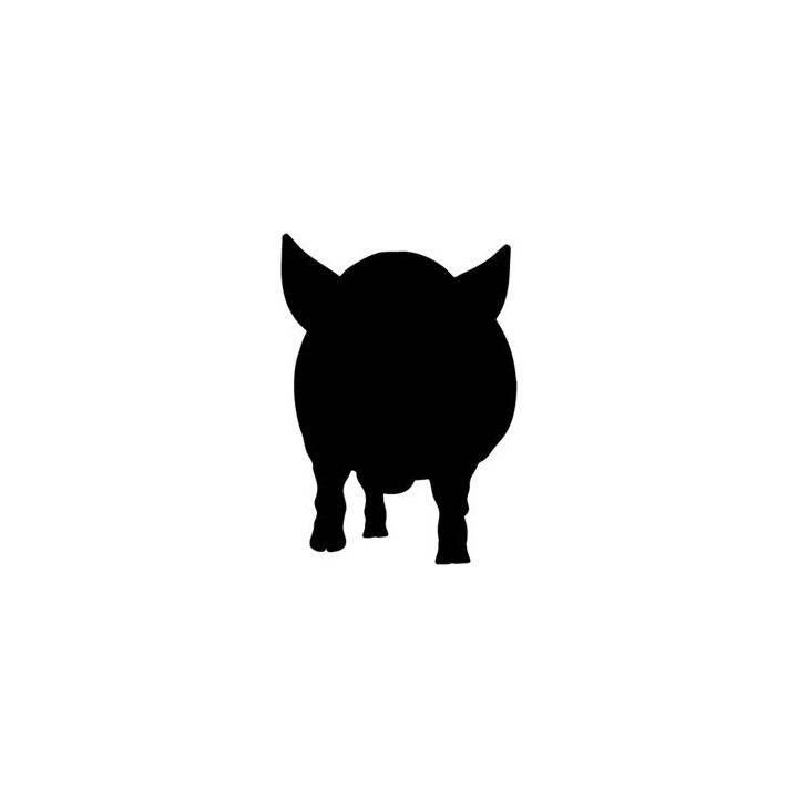 Pig Silhouette Stickers – Farm Animal Decals (2-Pack)