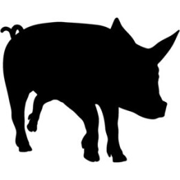 Pig Silhouette Stickers – Farm Animal Decals (2-Pack)