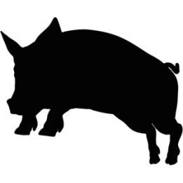 Pig Silhouette Stickers – Farm Animal Decals (2-Pack)