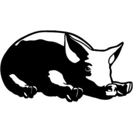 Pig Stickers – Sleeping Pig Silhouette Decals (2-Pack)