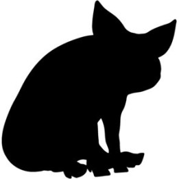 Pig Silhouette Stickers – Farm Animal Decals (2-Pack)