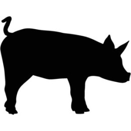 Pig Silhouette Stickers – Farm Animal Decals (2-Pack)