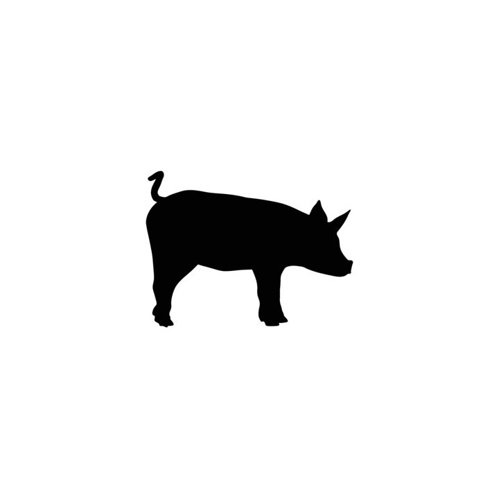 Pig Silhouette Stickers – Farm Animal Decals (2-Pack)