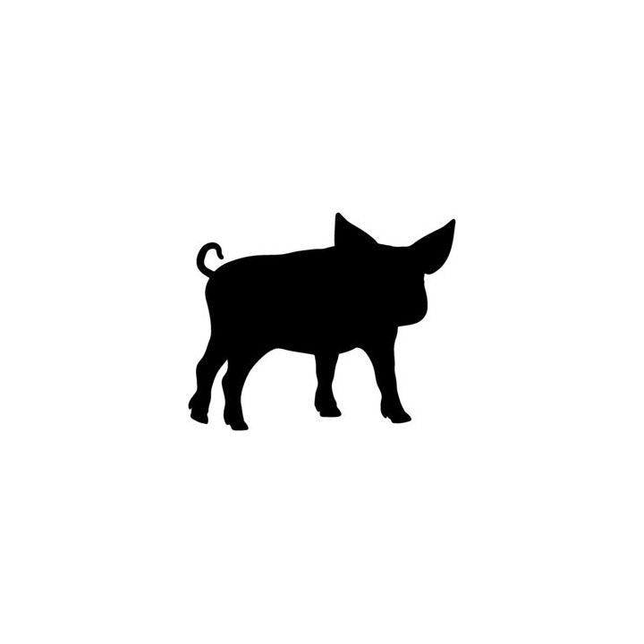 Pig Silhouette Stickers – Farm Animal Decals (2-Pack)