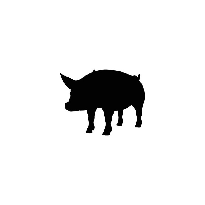 Pig Silhouette Stickers – Farm Animal Decals (2-Pack)