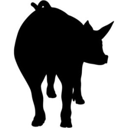 Pig Silhouette Stickers – Farm Animal Decals (2-Pack)