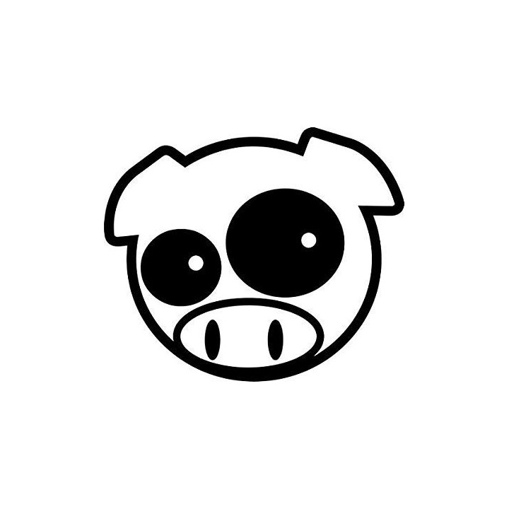 Cartoon Pig Face Stickers – Farm Animal Decals (2-Pack)