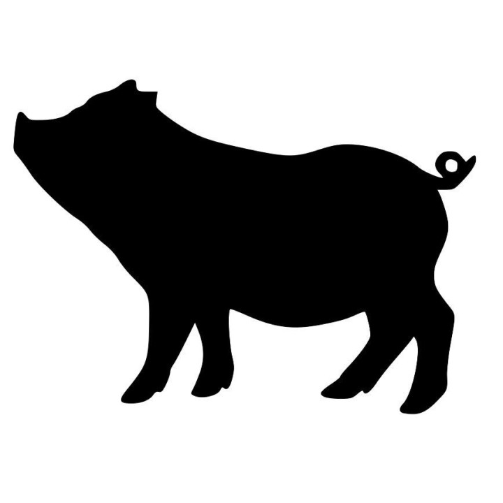 Pig Silhouette Stickers – Farm Animal Decals (2-Pack)