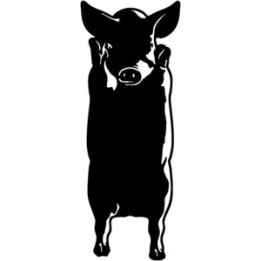 Pig Stickers – Standing Pig Silhouette Decals (2-Pack)
