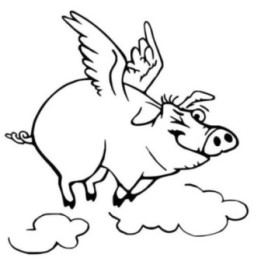 Flying Pig Stickers – When Pigs Fly Decals (2-Pack)