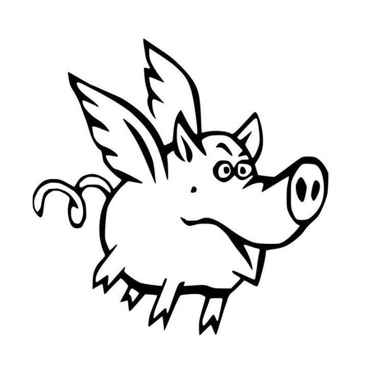 Flying Pig Stickers – When Pigs Fly Funny Decals (2-Pack)