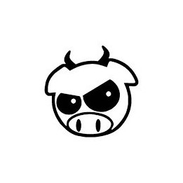 Angry Pig Face Stickers – Cartoon Farm Animal Decals (2-Pack)