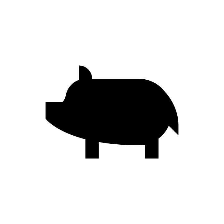 Pig Silhouette Stickers – Farm Animal Decals (2-Pack)