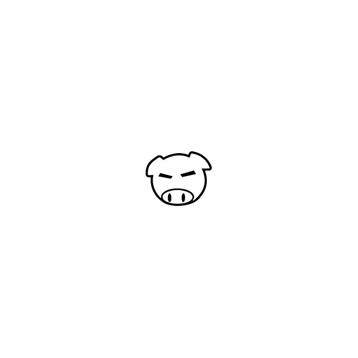 Angry Pig Face Stickers – Farm Animal Decals (2-Pack)