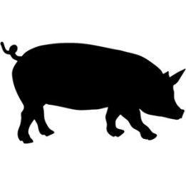 Pig Silhouette Stickers – Farm Animal Decals (2-Pack)