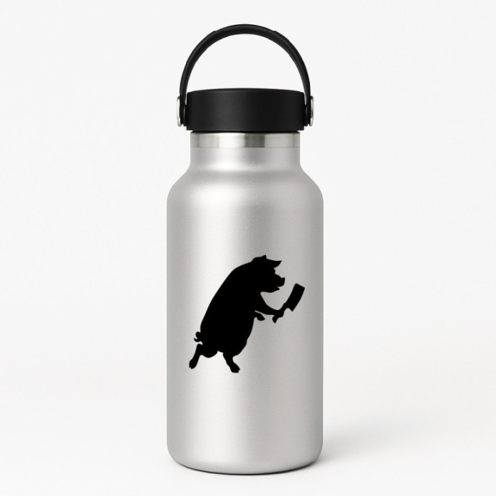 Pig with Cleaver Stickers – Funny BBQ Pig Decals (2-Pack)