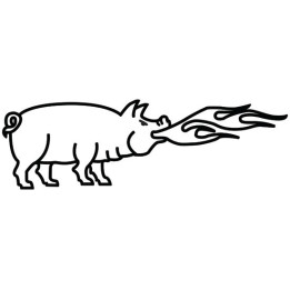 Fire-Breathing Pig Stickers – Flame Swine Decals (2-Pack)