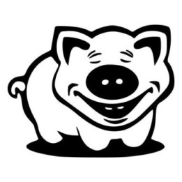 Smiling Pig Stickers – Cartoon Piggy Decals (2-Pack)