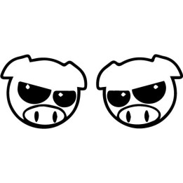 Cool Pig Face Stickers – Cartoon Pig Decals (2-Pack)