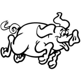 Running Pig Stickers – Cartoon Farm Animal Decals (2-Pack)
