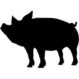 Pig Silhouette Stickers – Farm Animal Decals (2-Pack)