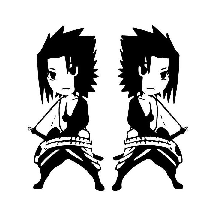 Sasuke Uchiha Chibi Stickers – Naruto Anime Decals (2-Pack)