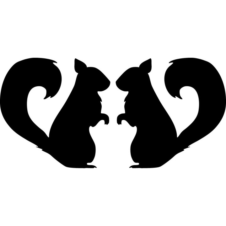 Squirrel V27 Stickers – Woodland Wildlife Silhouette Decals (2-Pack)