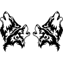 Wild Wolf V67 Stickers – Howling Wolf Animal Silhouette Decals (2-Pack)