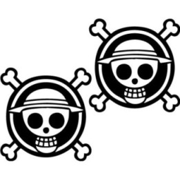One Piece Straw Hat Pirates Stickers – Luffy Jolly Roger (2-Pack)