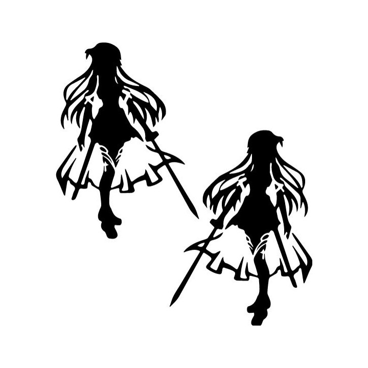 Sword Art Online Asuna Stickers – SAO Anime Decals (2-Pack)