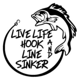 Live Life Hook A Line Fishing Vinyl Decal Sticker - DecalsHouse