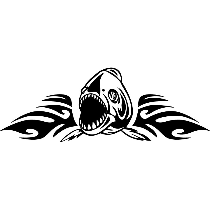 Piranha Vinyl Decal Sticker V11 - DecalsHouse