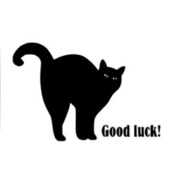 Cat Good Luck Sticker Vinyl Decal - DecalsHouse