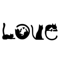 Cat Love Sticker Vinyl Decal - DecalsHouse