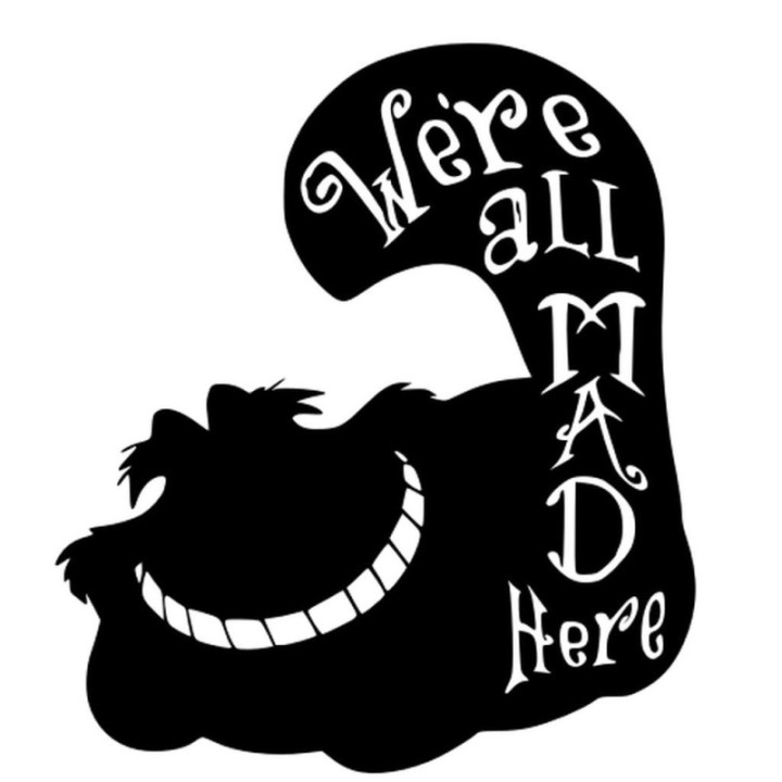 Cheshire Cat Stickers – We're All Mad Here Decals (2-Pack)