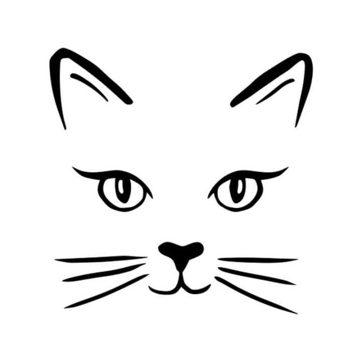 Cute Cat Face Sticker Vinyl Decal - DecalsHouse