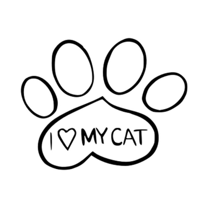 I Love My Cat Sticker Vinyl Decal - DecalsHouse